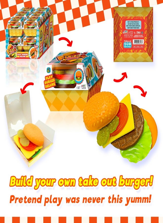 JA-RU Foodie Fusion Play Burger Deluxe Squishy Toy (1 Pack) Smushy Make Your own Patty. Squish Grilled Food Toys for Kids, Teen, & Adult. Stretchy Therapy Stress Relief Fidget Party Favor. 6723-1 - Image 3